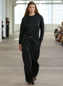 Silk Terry Pleated Pull On Pant-Tibi Hot