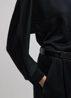 Silk Terry Sculpted Sleeve Slim Sweatshirt-Tibi Clearance