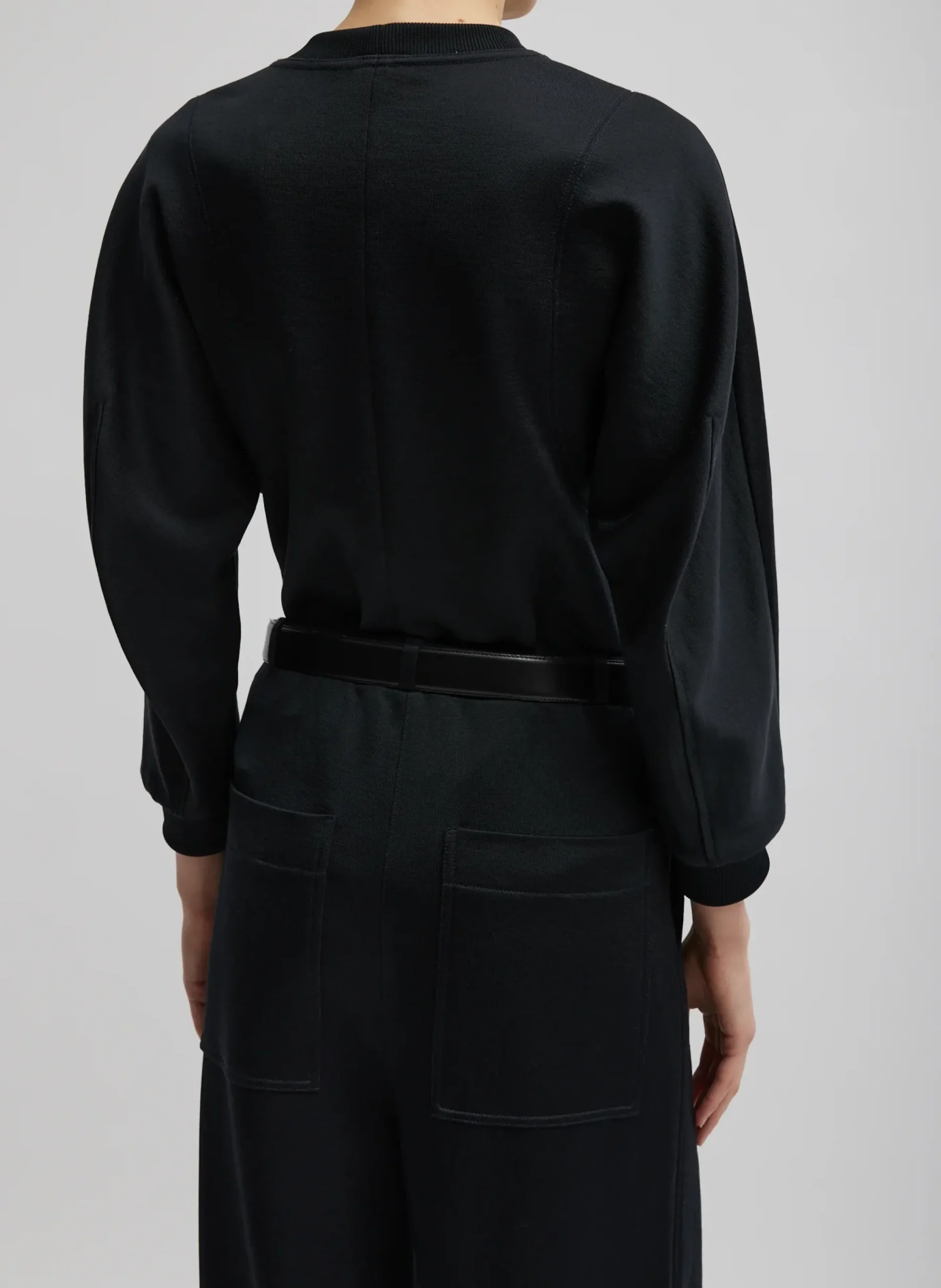 Silk Terry Sculpted Sleeve Slim Sweatshirt-Tibi Clearance