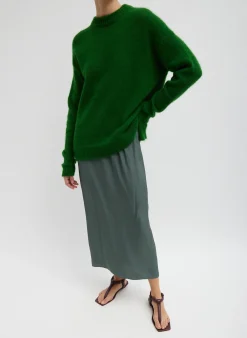 Soft Mohair Crewneck Easy Pullover-Tibi Clearance