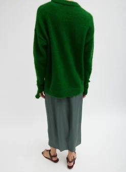 Soft Mohair Crewneck Easy Pullover-Tibi Clearance