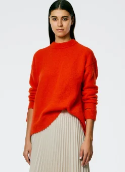 Soft Mohair Crewneck Easy Pullover-Tibi Fashion