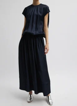 Spring Acetate Shirred Circular Dress-Tibi Best