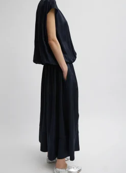 Spring Acetate Shirred Circular Dress-Tibi Best