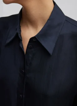 Spring Acetate Shirt With Cocoon Back-Tibi Outlet