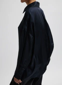 Spring Acetate Shirt With Cocoon Back-Tibi Outlet