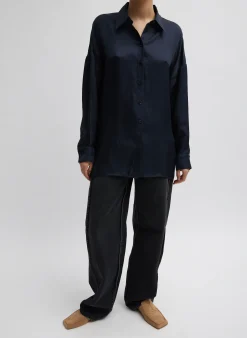 Spring Acetate Shirt With Cocoon Back-Tibi Outlet