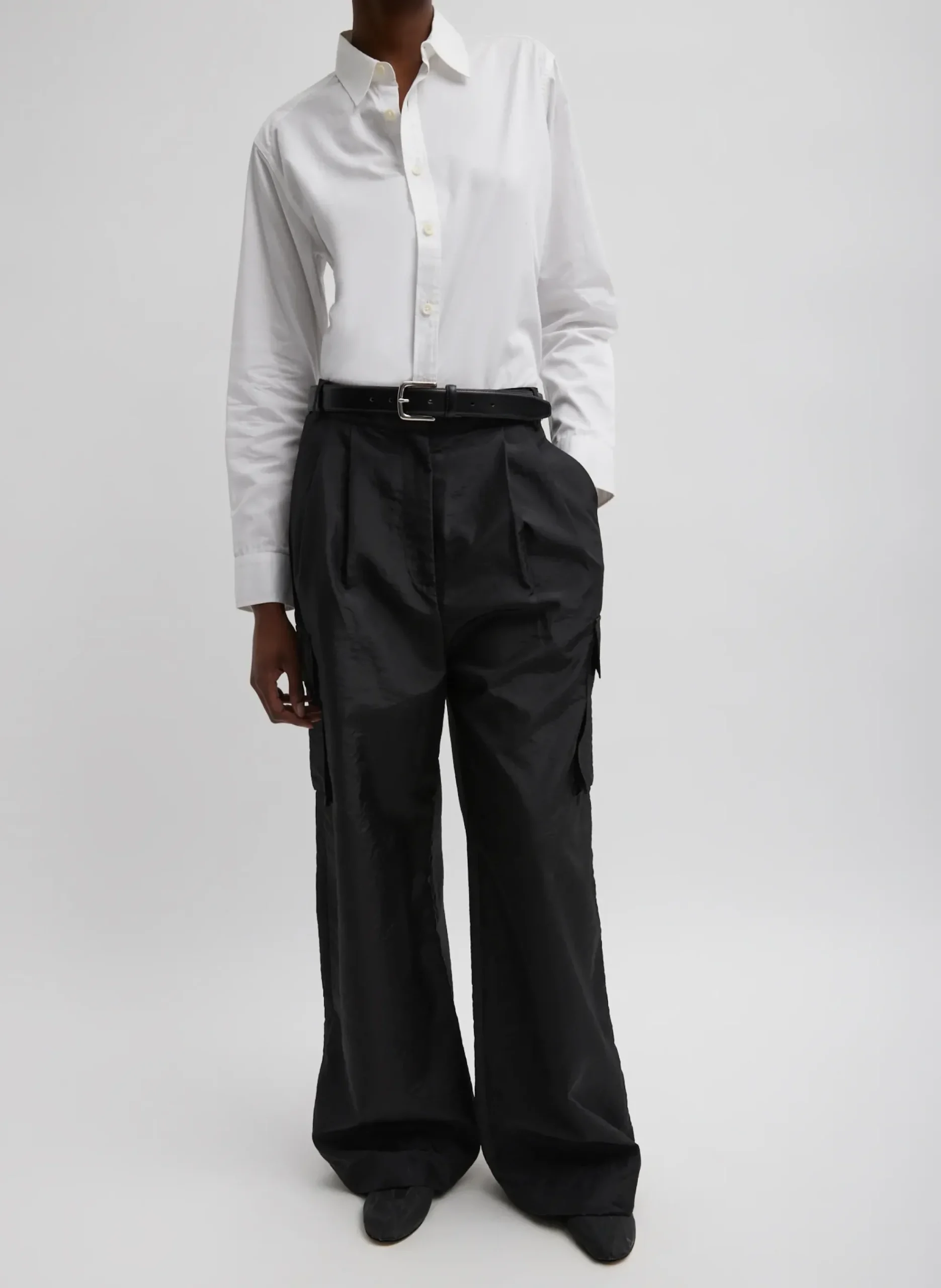 Stella Crispy Nylon Pleated Cargo Pant-Tibi New
