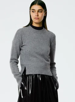 Stretch Cashmere Crewneck Pullover-Tibi Online