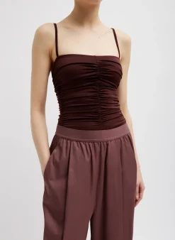 Stretch Light Weight Tech Knit Shirred Cami-Tibi New