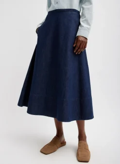 Summer Denim Circle Skirt-Tibi Outlet