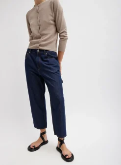 Summer Denim Cropped Slouchy Cargo Jean-Tibi Sale