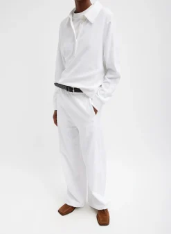 Summer Sweatshirting Polo Collar Sweatshirt-Tibi Fashion