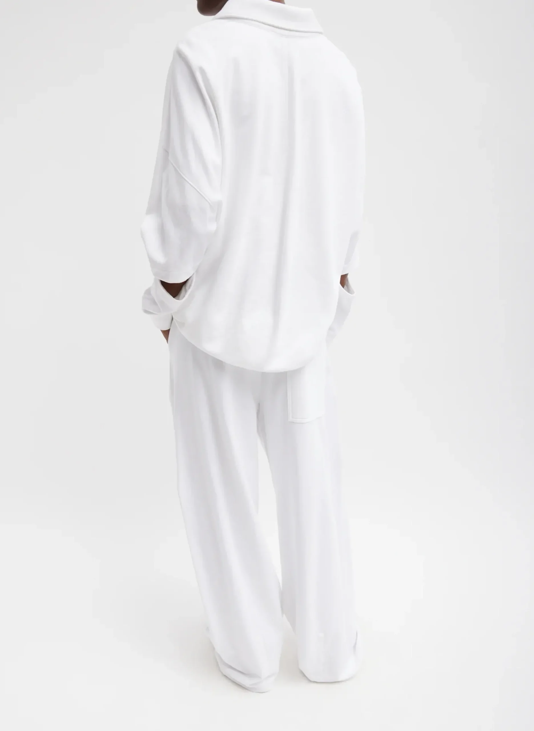 Summer Sweatshirting Polo Collar Sweatshirt-Tibi Fashion