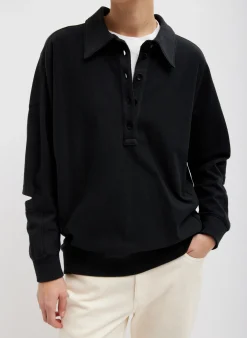 Summer Sweatshirting Polo Collar Sweatshirt-Tibi Clearance