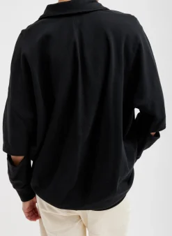Summer Sweatshirting Polo Collar Sweatshirt-Tibi Clearance