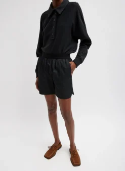 Summer Sweatshirting Polo Collar Sweatshirt-Tibi Clearance