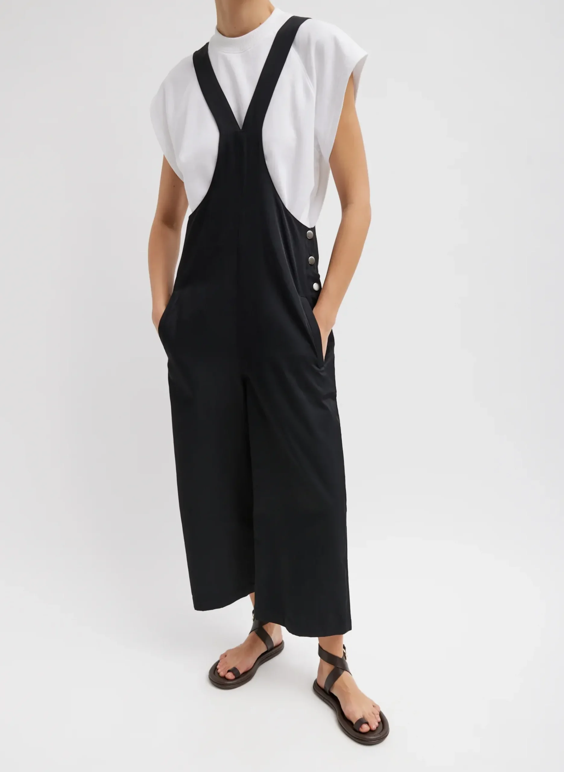 Summer Sweatshirting Sleeveless Easy Top-Tibi Clearance