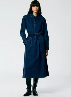 Tencel Cotton Pull On Full Skirt-Tibi Hot