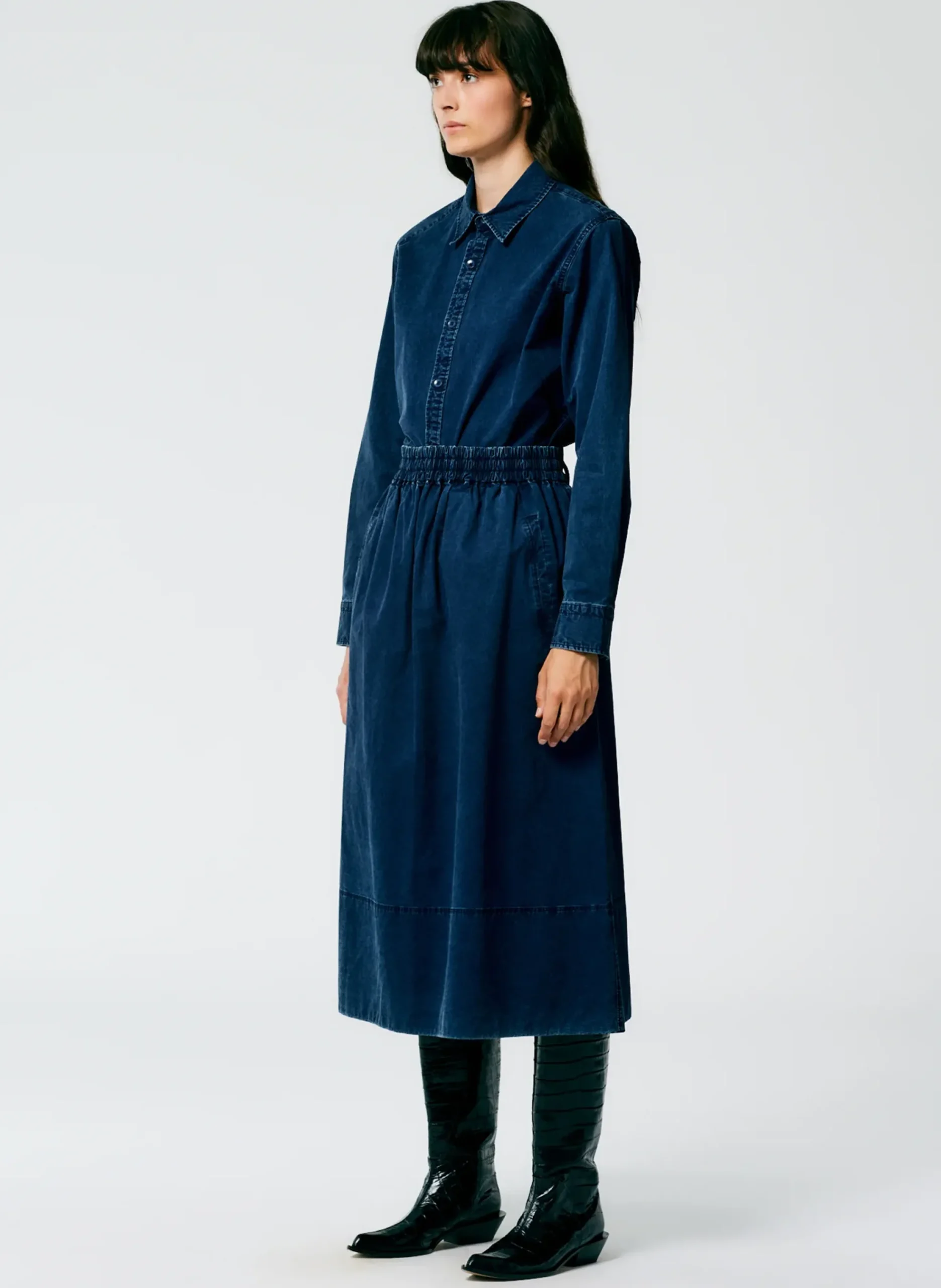 Tencel Cotton Pull On Full Skirt-Tibi Hot