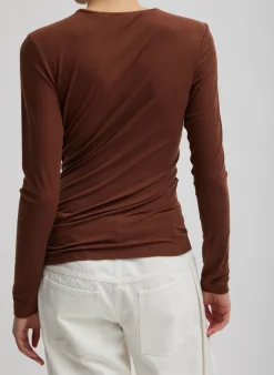 Tencel Knit Twisted Seam Long Sleeve T-Shirt-Tibi New