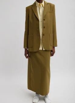 Tropical Wool Maxi Trouser Skirt-Tibi New