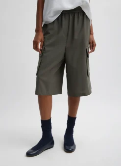 Tropical Wool Relaxed Cargo Short-Tibi New