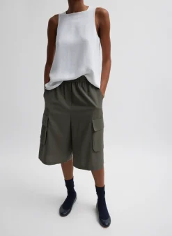 Tropical Wool Relaxed Cargo Short-Tibi New