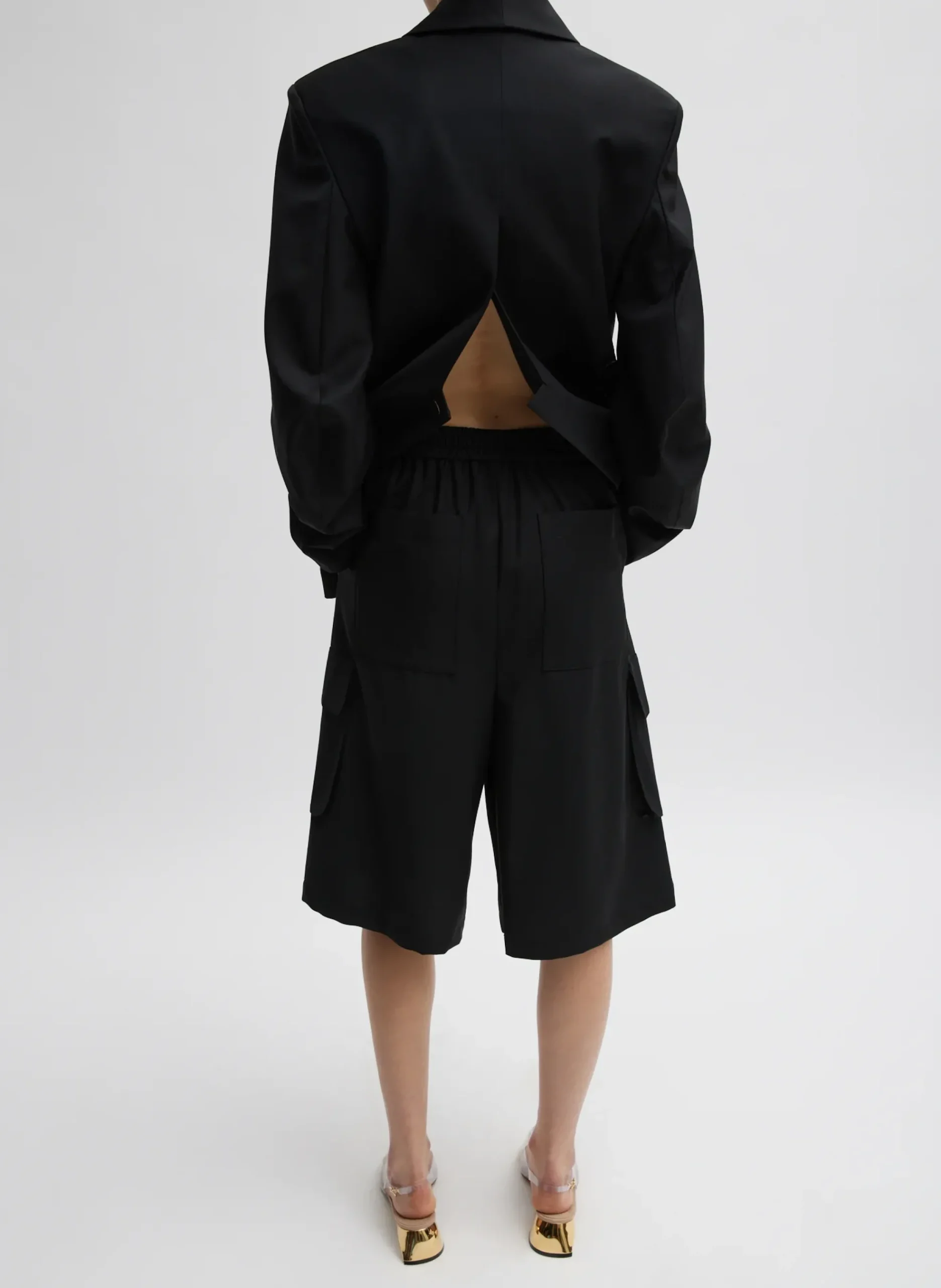 Tropical Wool Relaxed Cargo Short-Tibi Best