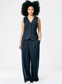 Tropical Wool Vest-Tibi New
