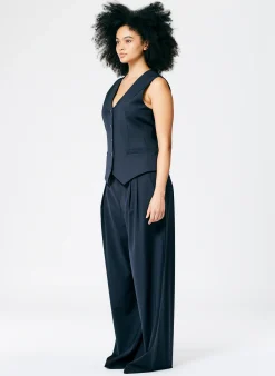 Tropical Wool Vest-Tibi New