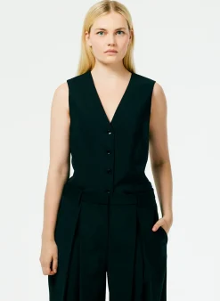 Tropical Wool Vest-Tibi New
