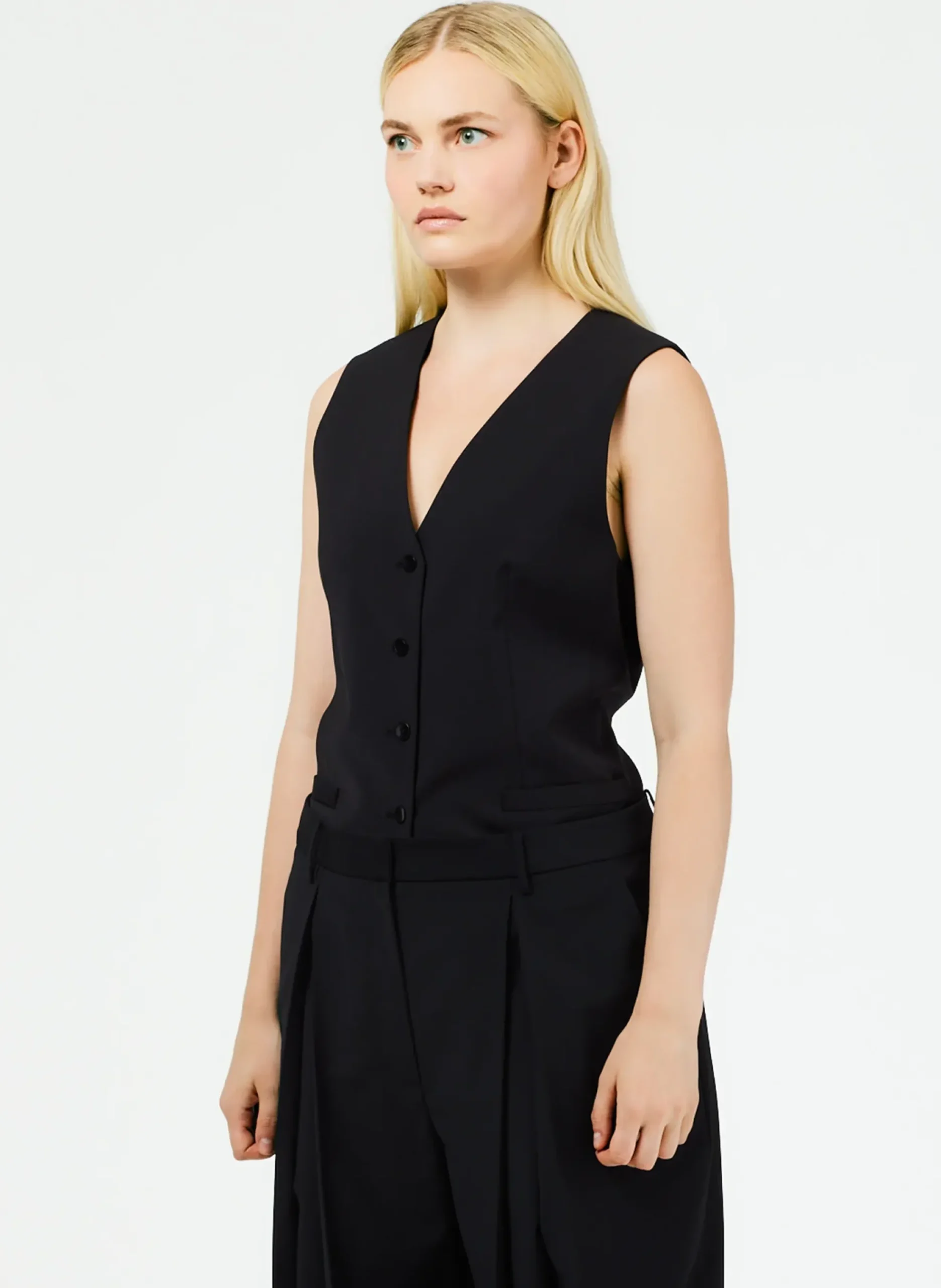 Tropical Wool Vest-Tibi New