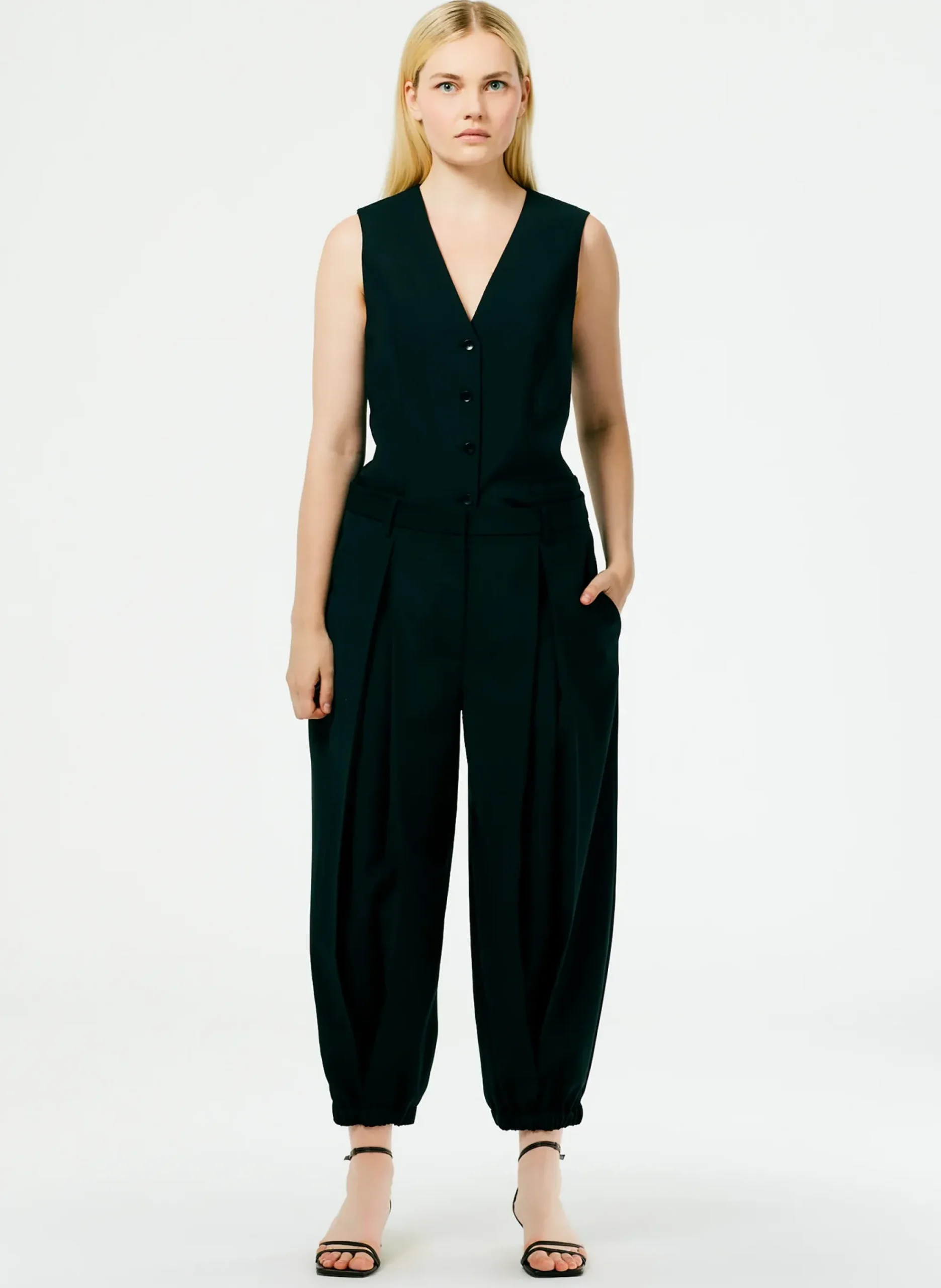 Tropical Wool Vest-Tibi New