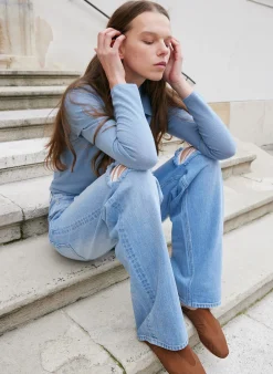 Vintage Wash Denim Ryder Jean-Tibi Clearance
