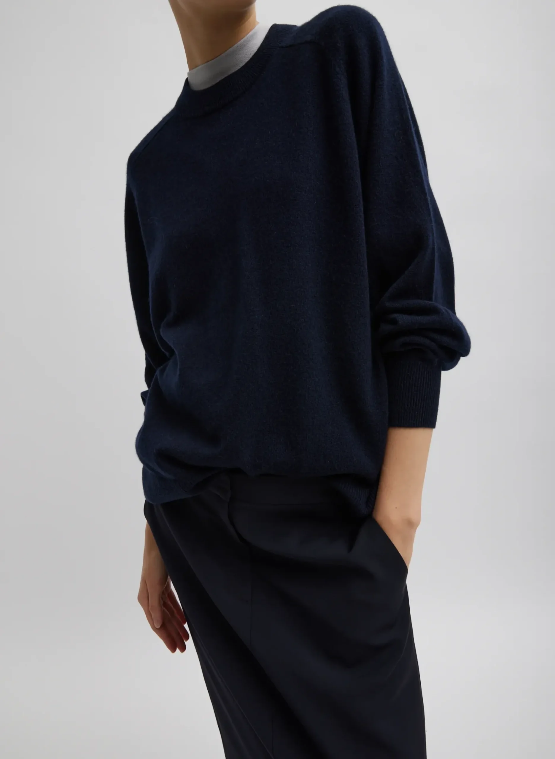 Washable Cashmere Crewneck Sweater-Tibi Outlet